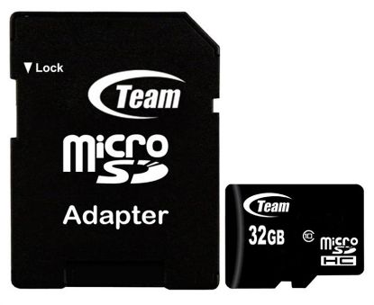  Зображення Карта пам`ятi MicroSDHC 32GB Class 10 Team + SD-adapter (TUSDH32GCL1003) 